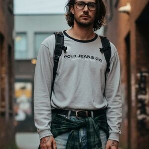 Ralph Lauren Polo Jeans Co. Vintage 90s Thrashed Indie Sleeze Ribbed Sweater